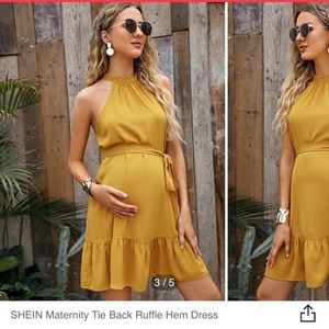 Mustard yellow maternity dress